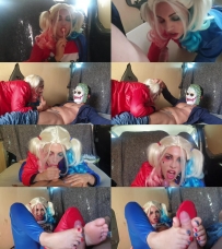 Harley Quinn makes a Footjob to the Joker