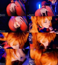 Asuka Eagerly Sucks Shinji’s Cock and Plays with her Ass – MollyRedWolf